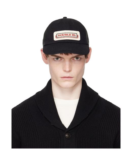 RRL Black Logo-Patch Denim Trucker Cap for men