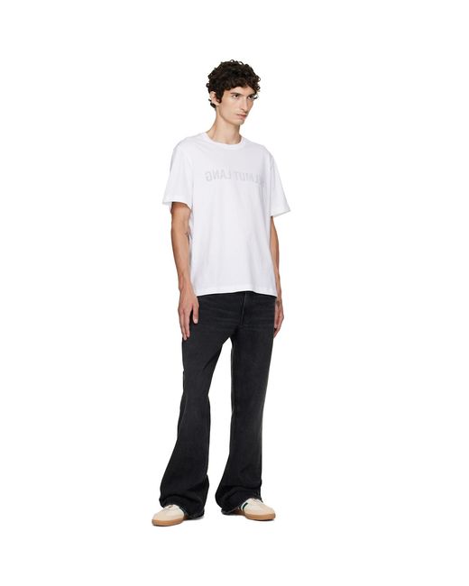Helmut Lang White Reverse Logo T-Shirt for men