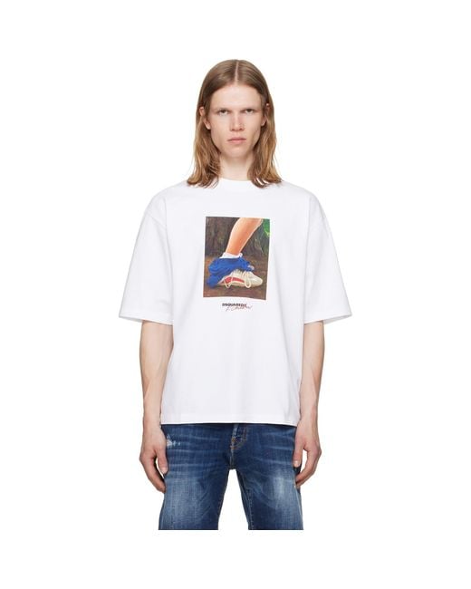 DSquared² White Felix Chesher Edition Loose Fit T-Shirt for men