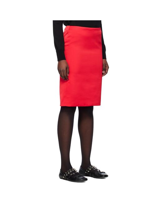 we11done Red Vented Midi Skirt