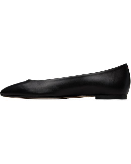 Aeyde Black Ellie Almond-Toe Ballerina Flats