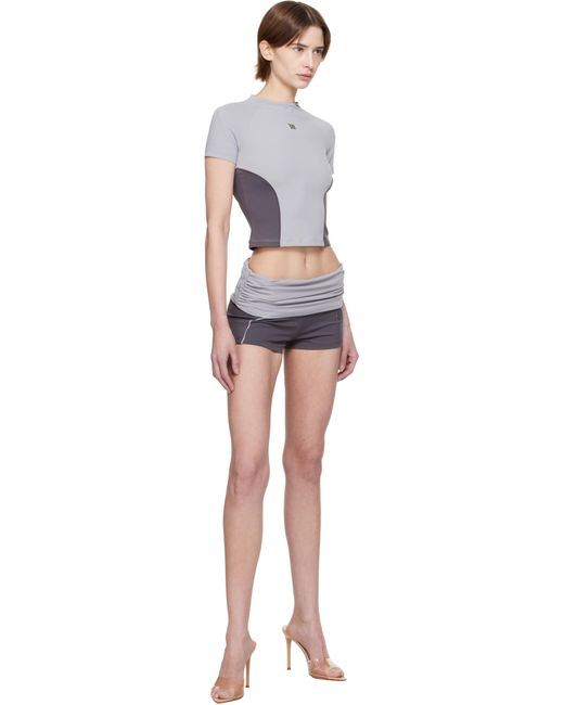 M I S B H V Black Lycra Wrapped Sport Shorts