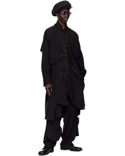 Yohji Yamamoto Black Paneled Cargo Pants for men