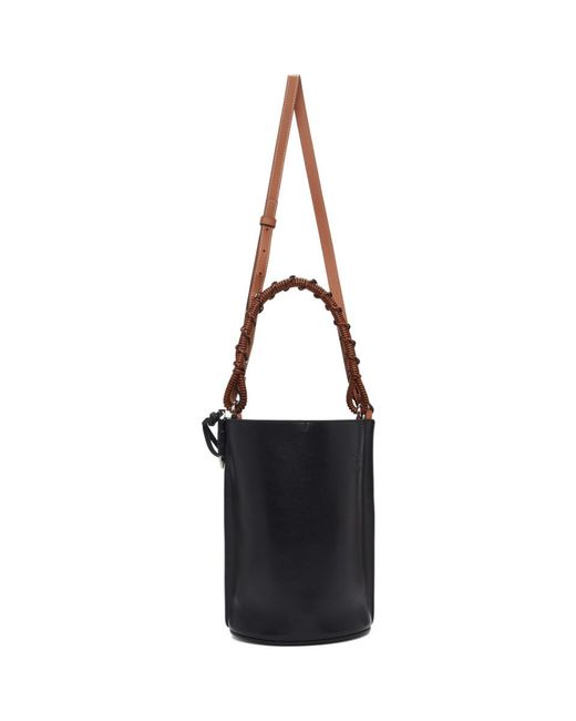 Loewe Black Gate Leather Bucket Bag