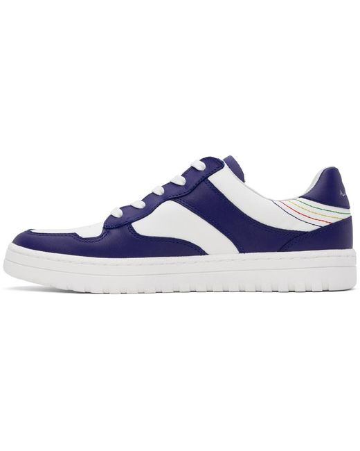 PS by Paul Smith Black White & Blue Liston Leather Sneakers for men