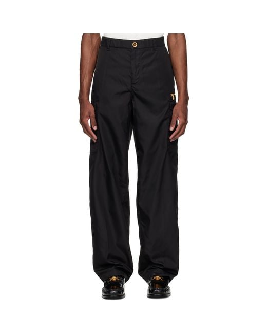 Versace Black Nylon Cargo Pants for men