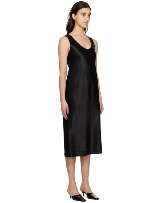 Robe midi noire à encolure arrondie Theory en coloris Black