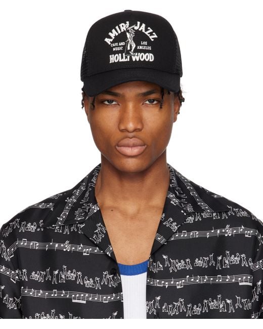 Amiri Black Jazz' Wolf Trucker Cap for men