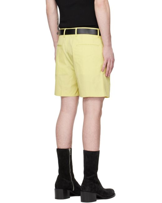 Dries Van Noten Black Yellow Cinch Shorts for men