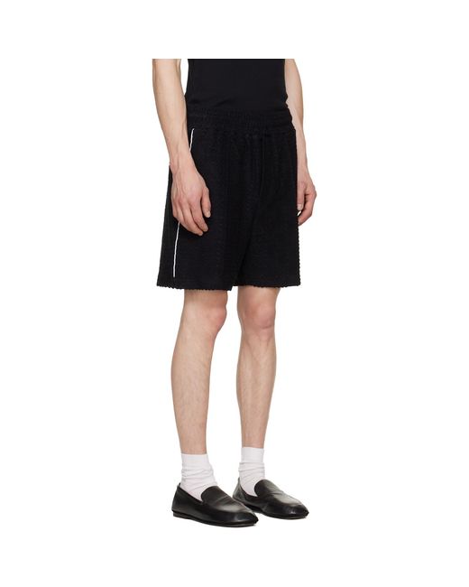 Casablanca Black Towelling Shorts for men