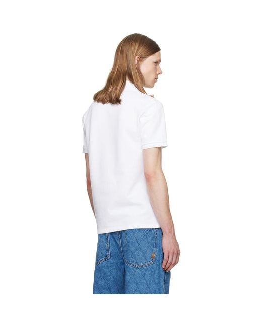 Balmain White Embroidered Cotton Polo for men