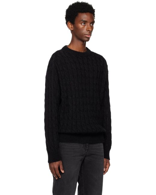 Filippa K Black Braided Sweater for men