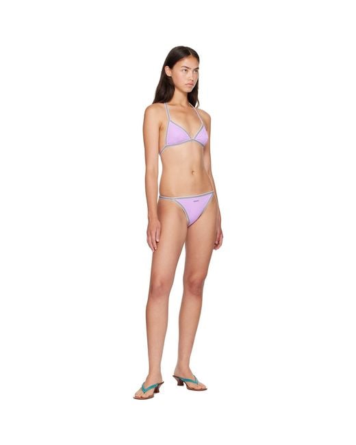 Versace Pink Greca Bikini Top