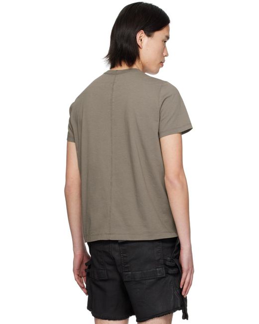 T-shirt gris à couture horizontale aux épaules Rick Owens pour homme en coloris Black
