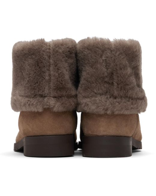 Totême Black Fold-Down Shearling Boots