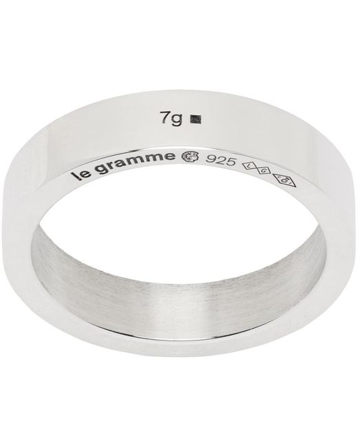 Le Gramme White 'la 7g' Ribbon Ring for men