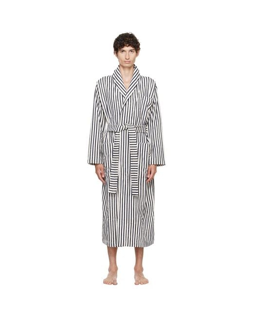 Tekla Gray Terry Classic Bathrobe for men