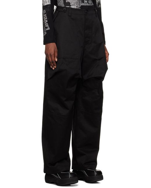we11done Black Paneled Trousers