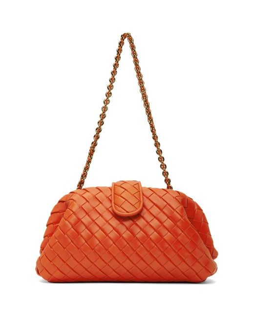 Bottega Veneta Orange Teen Lauren 1980 With Chain Clutch