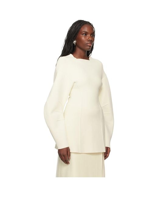 Jil Sander White Off- Long Sleeve Sweater