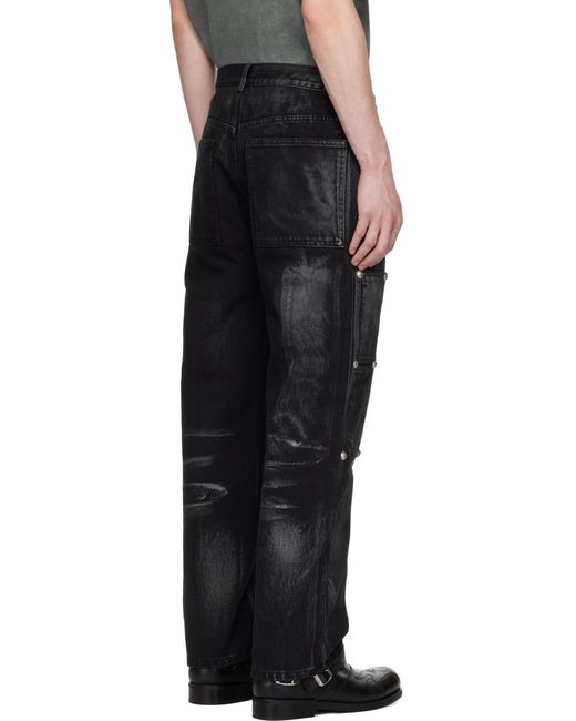 THUG CLUB Black Leave A Trace Jeans for men