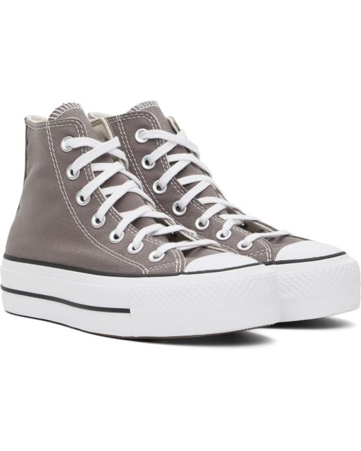 Converse Black Taupe Chuck Taylor All Star Lift Platform High Top Sneakers