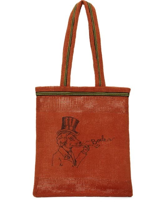 メンズ Bode オレンジ Netting トートバッグ Red