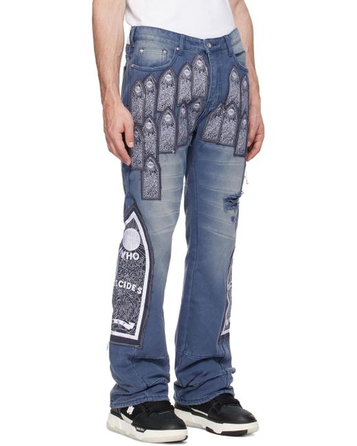 Who Decides War Blue Patch Trousers for men