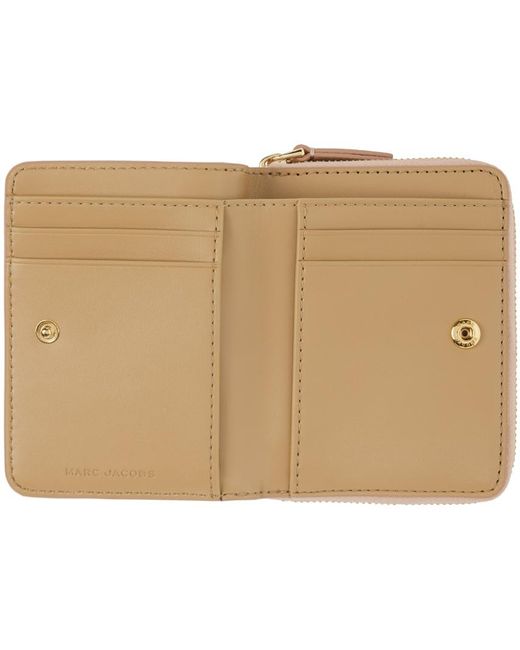 Mini portefeuille compact 'the wallet' en cuir Marc Jacobs en coloris Black