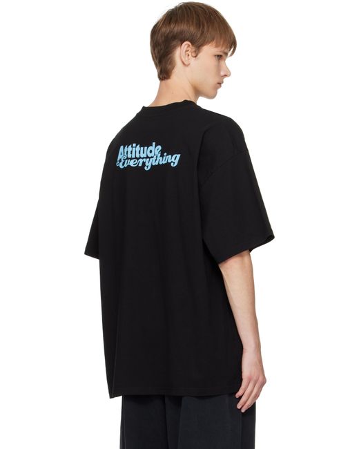 メンズ Martine Rose ブラック オーバーサイズ 半袖Tシャツ Black
