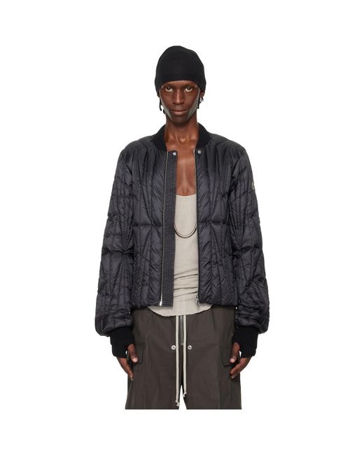 Rick Owens Black Moncler + Geocamo Flight Down Jacket for men