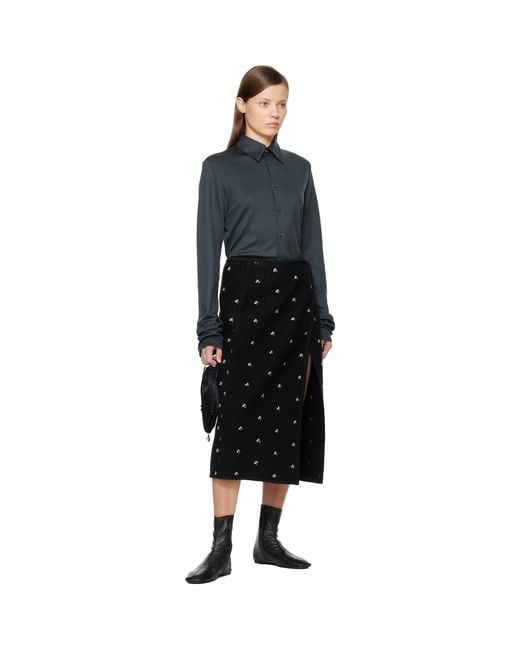 Rier Black Walker Midi Skirt