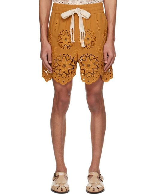 Cmmn Swdn Orange Jaime Shorts for men