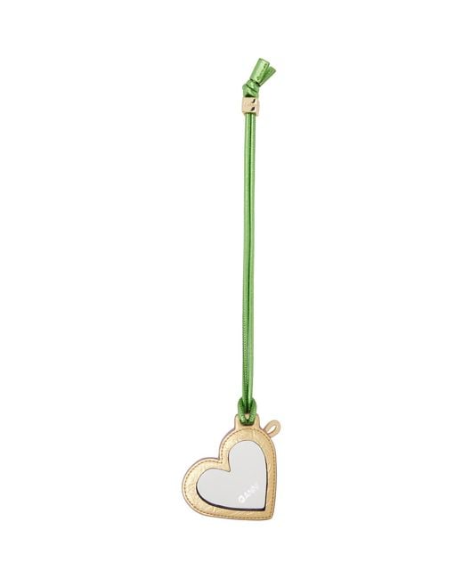 Ganni Black Bou Heart Mirror Crushed Keychain