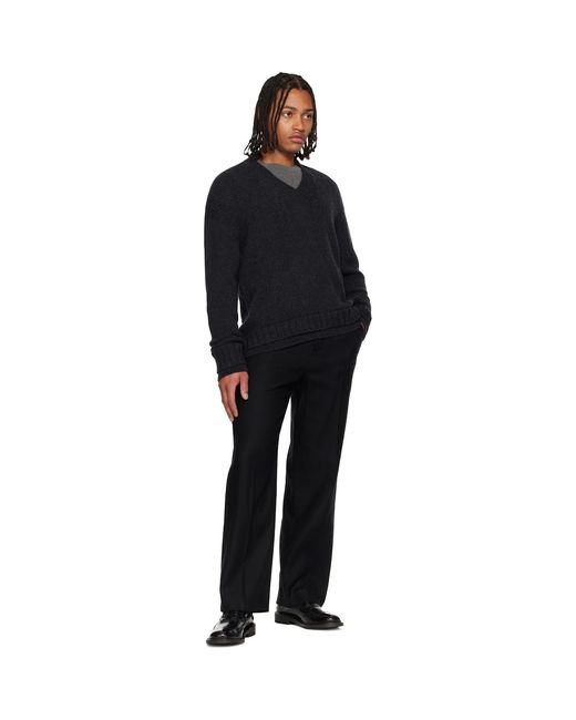 Our Legacy Black False V-Neck Sweater for men