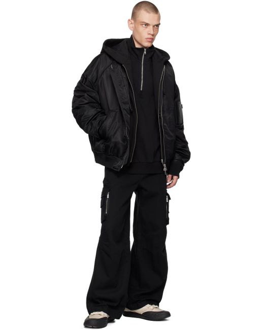 Juun.J Black Layered Bomber Jacket for men