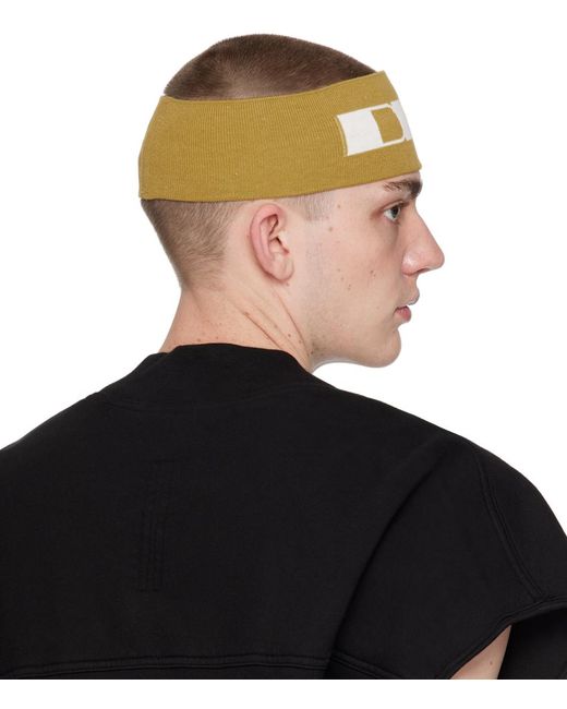 Rick Owens Black Yellow 'drkr' Headband for men