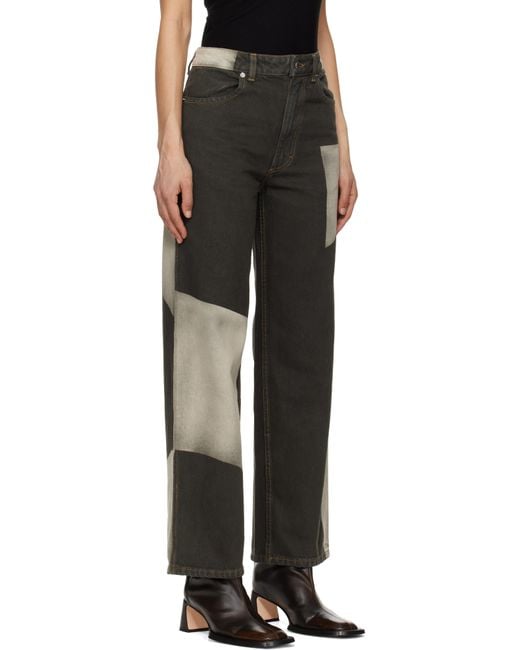 Eckhaus Latta グレー ワイドレッグジーンズ Black