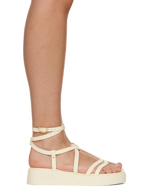Ancient Greek Sandals Brown Off-white Aristea Sandals
