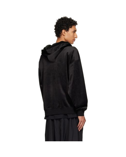 Y-3 Black Velvet Corduroy Zipper Hoodie for men