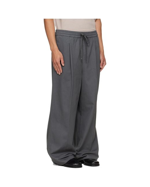 Fear Of God Gray Pleat Front Drawstring Trousers for men
