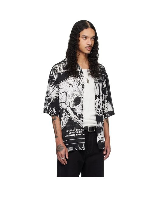 Lu'u Dan Black Short Sleeve Shirt for men