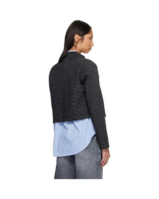 mfpen Black Cropped Leisure Zip Up Sweater