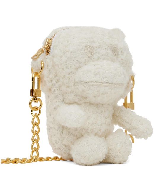 A Bathing Ape White Tweed Baby Milo Bag