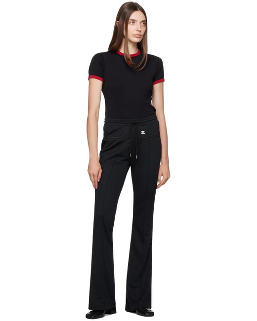 Courreges Black Pinched Seam Track Pants