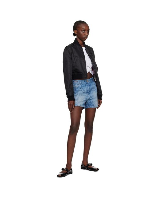 Versace Black Cropped Bomber Jacket