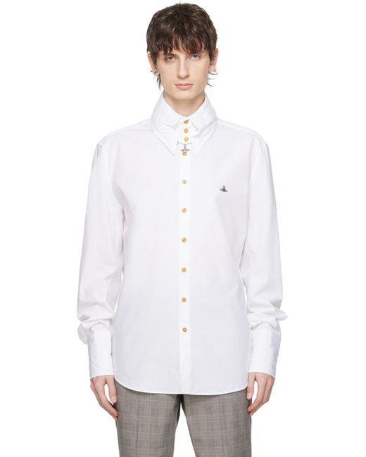 Vivienne Westwood White Big Collar Shirt for men
