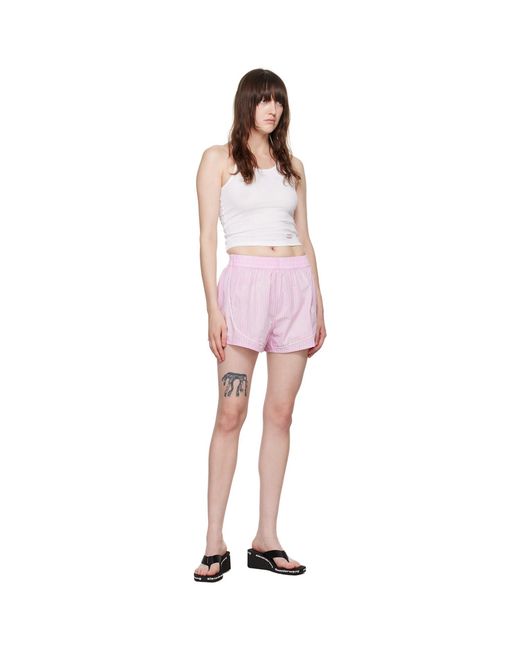 T By Alexander Wang Pink Track Shorts