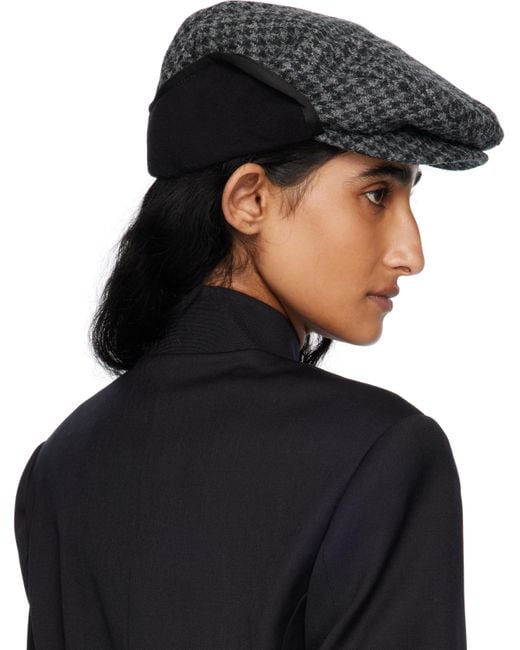 OPEN YY Black Harris Tweed Bicycle Foldable Cap