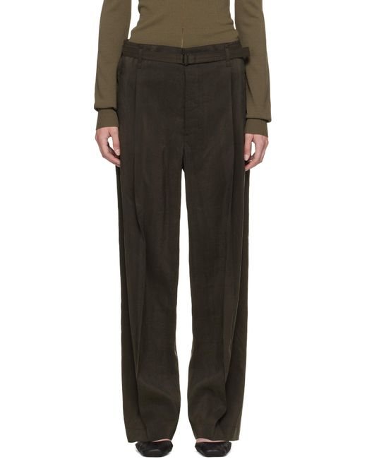 Lemaire ブラウン ベルト リラックス トラウザーズ Black
